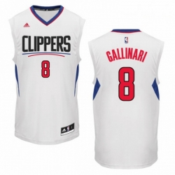 Mens Adidas Los Angeles Clippers 8 Danilo Gallinari Authentic White Home NBA Jersey 