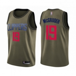 Mens Los Angeles Clippers 19 Rodney McGruder Swingman Green Salute to Service Basketball Jersey 