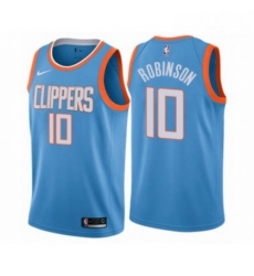 Mens Nike Los Angeles Clippers 10 Jerome Robinson Swingman Blue NBA Jersey City Edition 