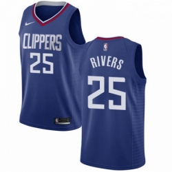 Mens Nike Los Angeles Clippers 25 Austin Rivers Swingman Blue Road NBA Jersey Icon Edition