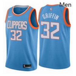 Mens Nike Los Angeles Clippers 32 Blake Griffin Swingman Blue NBA Jersey City Edition