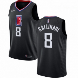 Mens Nike Los Angeles Clippers 8 Danilo Gallinari Authentic Black Alternate NBA Jersey Statement Edition 