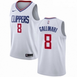 Mens Nike Los Angeles Clippers 8 Danilo Gallinari Swingman White NBA Jersey Association Edition 