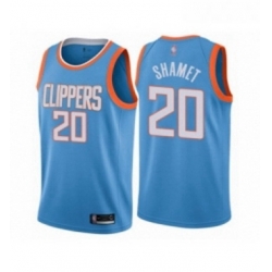 Womens Los Angeles Clippers 20 Landry Shamet Swingman Blue Basketball Jersey City Edition 