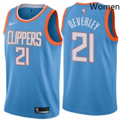 Womens Nike Los Angeles Clippers 21 Patrick Beverley Swingman Blue NBA Jersey City Edition 