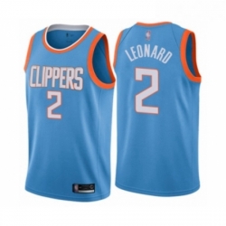 Youth Los Angeles Clippers 2 Kawhi Leonard Swingman Blue Basketball Jersey City Edition 