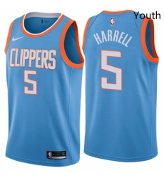 Youth Nike Los Angeles Clippers 5 Montrezl Harrell Swingman Blue NBA Jersey City Edition 