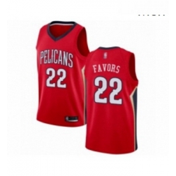 Mens New Orleans Pelicans 22 Derrick Favors Authentic Red Basketball Jersey Statement Edition 