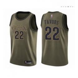 Mens New Orleans Pelicans 22 Derrick Favors Swingman Green Salute to Service Basketball Jersey 