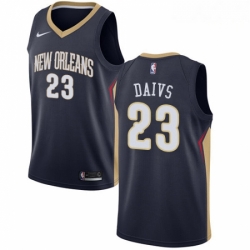 Mens Nike New Orleans Pelicans 23 Anthony Davis Swingman Navy Blue Road NBA Jersey Icon Edition