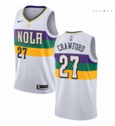 Mens Nike New Orleans Pelicans 27 Jordan Crawford Swingman White NBA Jersey City Edition 