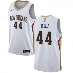 Mens Nike New Orleans Pelicans 44 Solomon Hill Swingman White Home NBA Jersey Association Edition