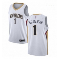 Nike New Orleans Pelicans 1 Zion Williamson White NBA Swingman Association Edition Jersey 