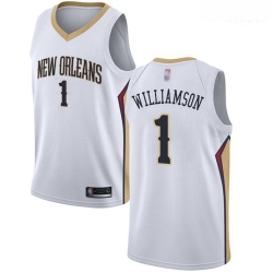 Pelicans #1 Zion Williamson White Basketball Swingman Association Edition Jersey