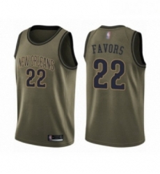 Youth New Orleans Pelicans 22 Derrick Favors Swingman Green Salute to Service Basketball Jersey 