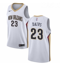 Youth Nike New Orleans Pelicans 23 Anthony Davis Authentic White Home NBA Jersey Association Edition