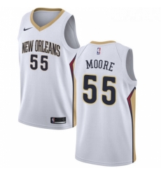 Youth Nike New Orleans Pelicans 55 ETwaun Moore Authentic White Home NBA Jersey Association Edition