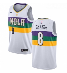 Youth Nike New Orleans Pelicans 8 Jahlil Okafor Swingman White NBA Jersey City Edition 