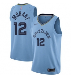 Grizzlies 12 Ja Morant Light Blue Basketball Swingman Statement Edition Jersey