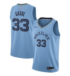 Grizzlies 33 Marc Gasol Light Blue Basketball Swingman Statement Edition Jersey