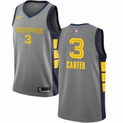 Mens Nike Memphis Grizzlies 3 Jevon Carter Swingman Gray NBA Jersey City Edition 