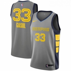 Womens Nike Memphis Grizzlies 33 Marc Gasol Swingman Gray NBA Jersey City Edition