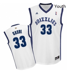 Youth Adidas Memphis Grizzlies 33 Marc Gasol Swingman White Home NBA Jersey