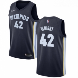 Youth Nike Memphis Grizzlies 42 Lorenzen Wright Swingman Navy Blue Road NBA Jersey Icon Edition