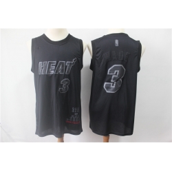 Heat 3 Dwyane Wade Black Nike Swingman MVP Jersey