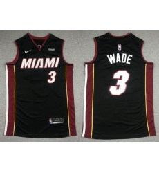 Men Miami Heat 3 Dwyane Wade Black Stitched Jersey Men Miami Heat 3 Dwyane Wade Black Stitched Jersey