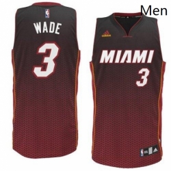 Mens Adidas Miami Heat 3 Dwyane Wade Swingman Black Resonate Fashion NBA Jersey