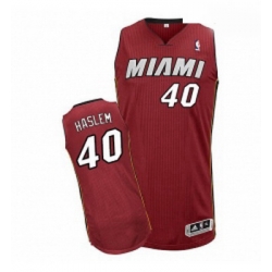 Mens Adidas Miami Heat 40 Udonis Haslem Authentic Red Alternate NBA Jersey