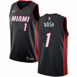 Mens Nike Miami Heat 1 Chris Bosh Swingman Black Road NBA Jersey Icon Edition