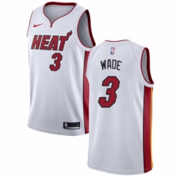 Mens Nike Miami Heat 3 Dwyane Wade Authentic NBA Jersey Association Edition