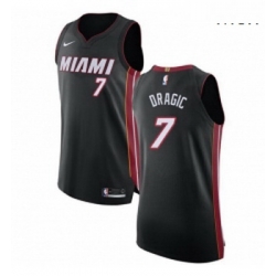 Mens Nike Miami Heat 7 Goran Dragic Authentic Black Road NBA Jersey Icon Edition