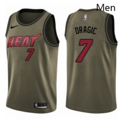 Mens Nike Miami Heat 7 Goran Dragic Swingman Green Salute to Service NBA Jersey