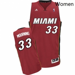 Womens Adidas Miami Heat 33 Alonzo Mourning Swingman Red Alternate NBA Jersey