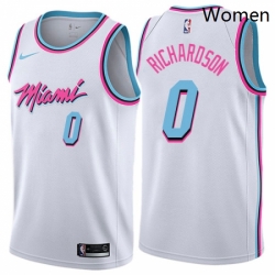 Womens Nike Miami Heat 0 Josh Richardson Swingman White NBA Jersey City Edition