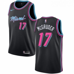 Womens Nike Miami Heat 17 Rodney McGruder Swingman Black NBA Jersey City Edition 