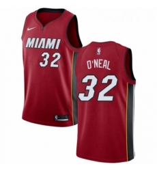 Womens Nike Miami Heat 32 Shaquille ONeal Authentic Red NBA Jersey Statement Edition