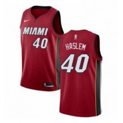 Womens Nike Miami Heat 40 Udonis Haslem Authentic Red NBA Jersey Statement Edition