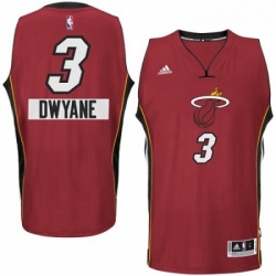 Youth Adidas Miami Heat 3 Dwyane Wade Authentic Red 2014 15 Christmas Day NBA Jersey