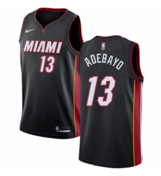 Youth Nike Miami Heat 13 Edrice Adebayo Swingman Black Road NBA Jersey Icon Edition 