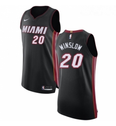 Youth Nike Miami Heat 20 Justise Winslow Authentic Black Road NBA Jersey Icon Edition