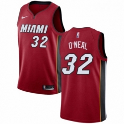 Youth Nike Miami Heat 32 Shaquille ONeal Authentic Red NBA Jersey Statement Edition