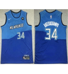 Men Men-27s-Milwaukee-Bucks--2334-Giannis-AntetokounmpoBlue-2021-Nike-City-Edition-Swingman-Jersey-With-NEW-Sponsor-Logo-8929-97133