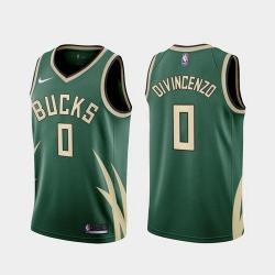 Men Milwaukee Bucks Donte DiVincenzo 2021 Earned Green Jersey