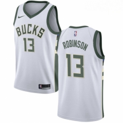 Mens Nike Milwaukee Bucks 13 Glenn Robinson Authentic White Home NBA Jersey Association Edition 