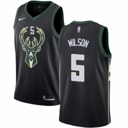 Womens Adidas Milwaukee Bucks 5 D J Wilson Authentic Black Alternate NBA Jersey Statement Edition 