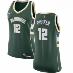 Womens Nike Milwaukee Bucks 12 Jabari Parker Swingman Green Road NBA Jersey Icon Edition